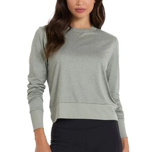 VUORI Women Daydream Crew Performance Long Sleeve T-shirt Eucalyptus Heather XS